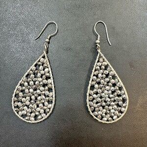 Sparkling Silver Teardrop Earrings